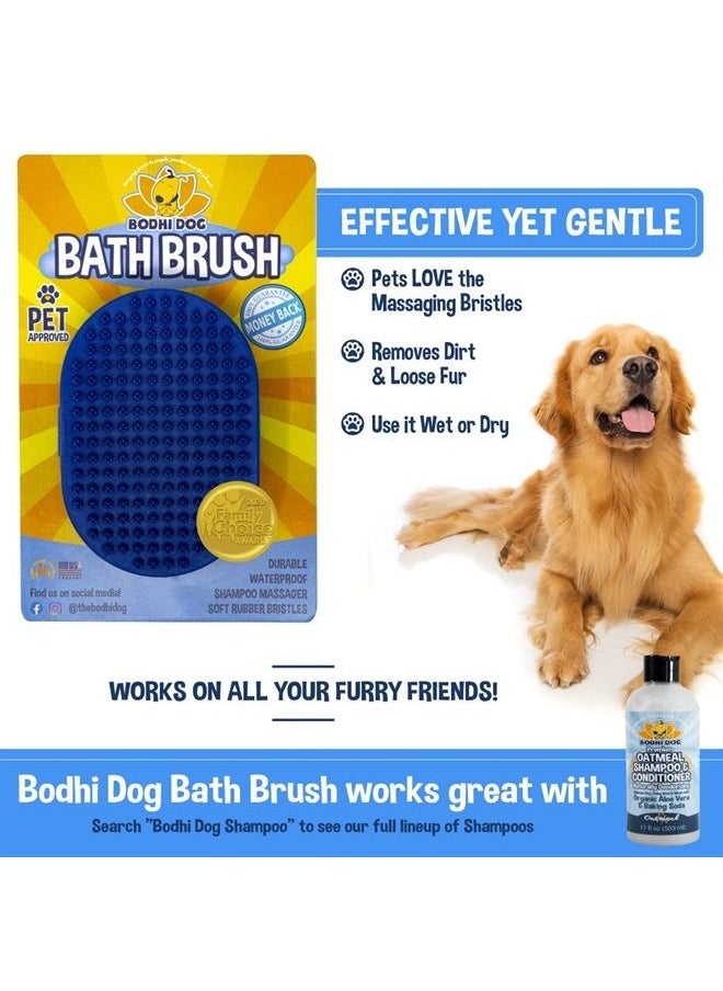 Bodhi Dog - New Grooming Pet Shampoo Brush | Soothing Massage Rubber Bristles Curry Comb for Dogs & Cats Washing | Professional Quality - Image 1