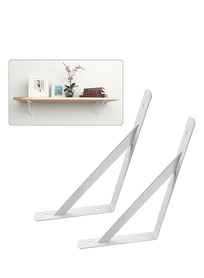 ROBUSTLINE Heavy Duty One Pair Shelf Brackets 11"X16", Floating Shelves Tripod Triangle Shelf L Brackets, 90 Degree Angle Wall Mounted Shelf Supporter Bracket Frame  - Image 1