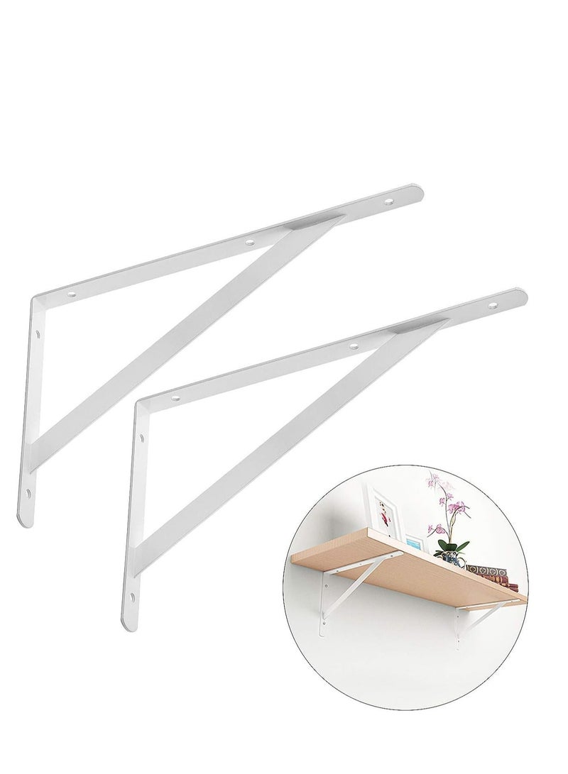 ROBUSTLINE Heavy Duty One Pair Shelf Brackets 11"X16", Floating Shelves Tripod Triangle Shelf L Brackets, 90 Degree Angle Wall Mounted Shelf Supporter Bracket Frame  - Image 2
