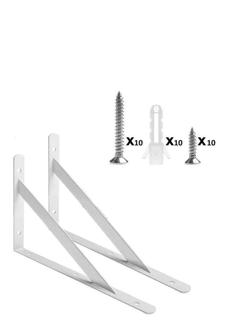 ROBUSTLINE Heavy Duty One Pair Shelf Brackets 11"X16", Floating Shelves Tripod Triangle Shelf L Brackets, 90 Degree Angle Wall Mounted Shelf Supporter Bracket Frame  - Image 3