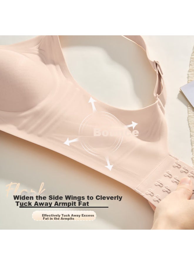 Finseech Cooling Jelly Strip Soft Support Wireless Bra, Anti-sagging Brassiere, Light Pink, M - Image 4