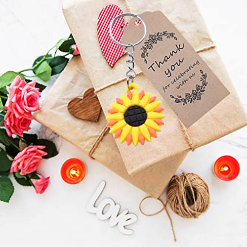 COLVWOFA 30 Sets Sunflower Birthday Party Favors Include Keychains Organza Bags Thank You Kraft Tags for Kids Party Supplies Wedding Baby Shower Return Gifts - Image 4