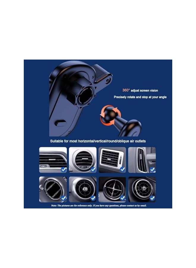 S-TOP 360° Rotation Car Phone Holder with Metal Hook Clip, Gravity Cradle Stand for Air Vent, Adjustable Swing Arm, Hands-Free Universal Mount for iPhone/Samsung, Never Blocks Vent - Image 4