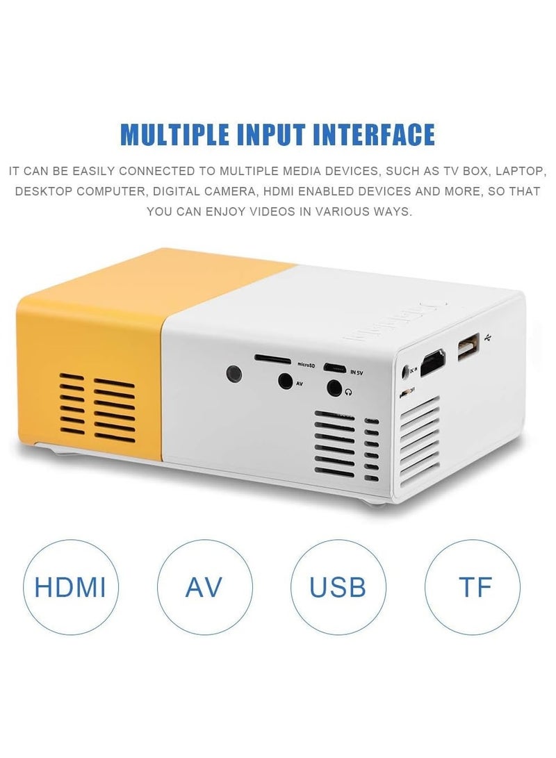 YG300 Portable QVGA LED 400 Lumens Projector With Remote Control YG300 Multicolour - Image 4