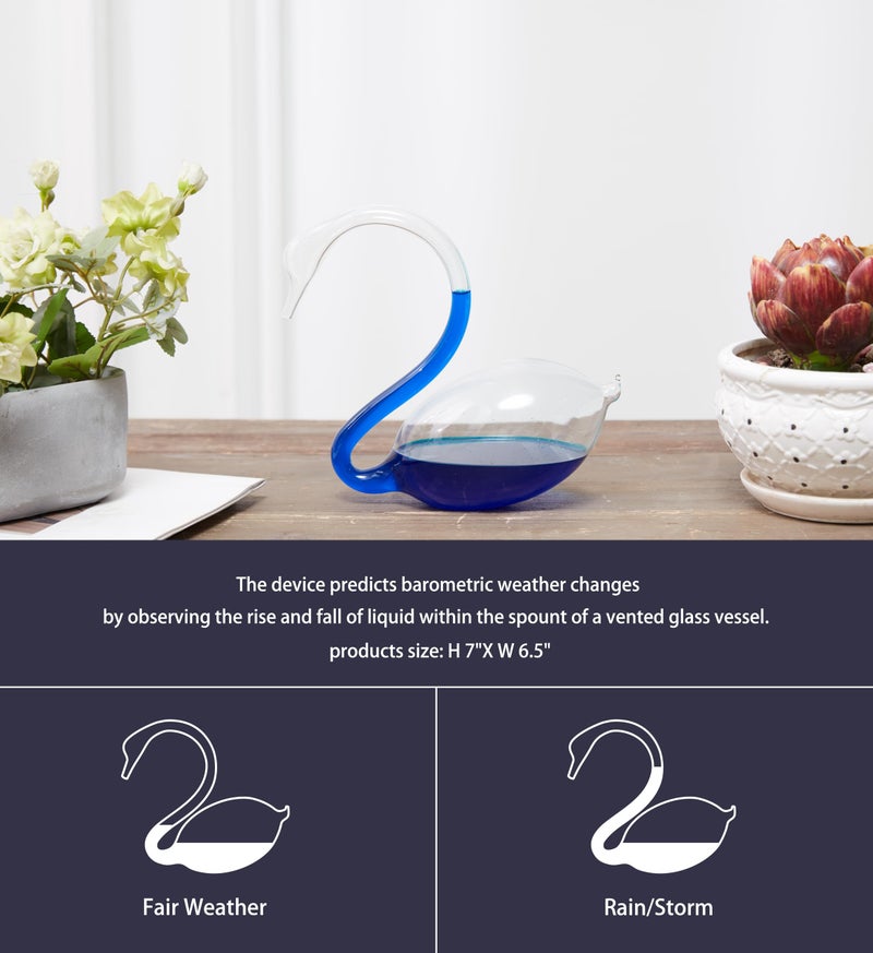JINGYUE Storm Glass Weather Predictor Swan-Shaped Design Barometer Weather Station 7 inch Swan Storm Glass Weather Predictor Gorgeous Gift for Family or Friends Present Home, Office Indoor and Outdoor DÃ©cor - Image 5