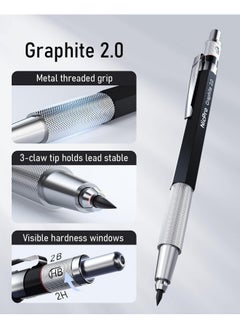 2.0 Mm Mechanical Pencil Set, Artist Metal Lead Holder Metal Marker Carpenter Pencils With 60 Graphite Lead Refill Hb, 2H, 4H, 2B, 4B, Eraser, Sharpener For Draft Drawing, Writing Art Sketching - pzsku/Z52FCED8488495CE0C391Z/45/_/1735214715/806c0ec3-3f47-4eb4-a994-7915d77aa175