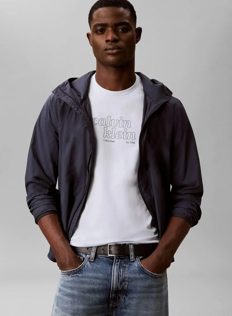 Calvin Klein Jeans Plein Air Bold Script Logo Graphic Classic T-Shirt for Men | Best Price UAE