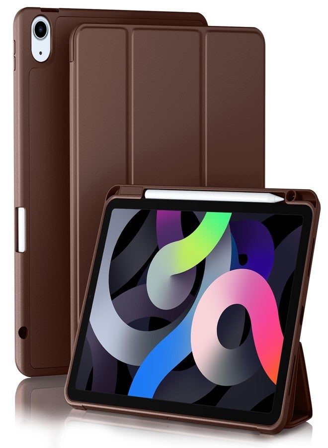 Akkerds جراب Akkerds متوافق مع iPad Air مقاس 11 بوصة من الجيل السابع/السادس (M3/M2) 2025/2024، وجراب iPad Air من الجيل الخامس/الرابع مقاس 10.9 بوصة 2022/2020 مع حامل قلم [تشغيل/إيقاف تلقائي]، بني داكن - Image 1