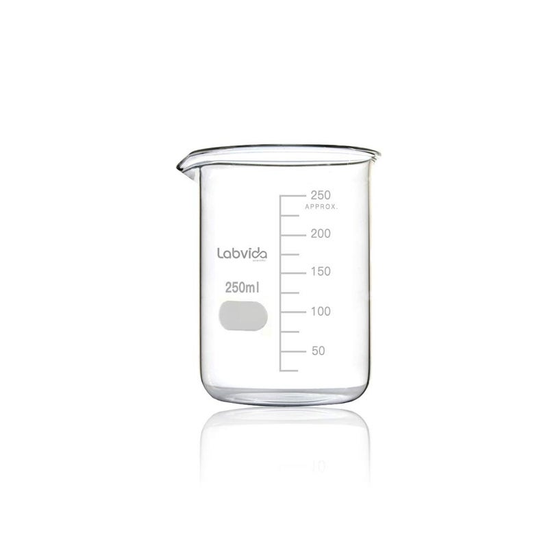 Labvida Upgrated 3 Size Low Form Beaker Set, 50ml 100ml 250ml, 3.3 Boro Glass Beakers with Printed Graduation, LVA017 - Image 4