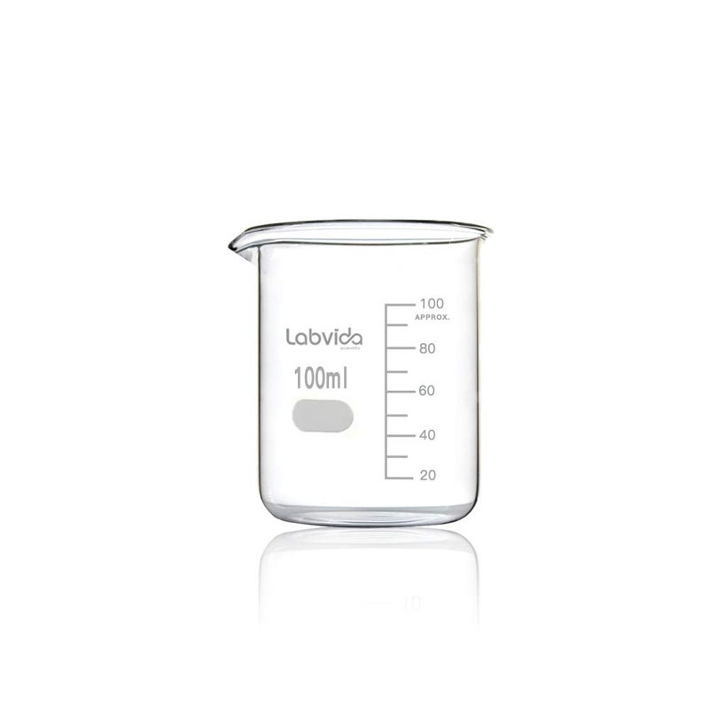 Labvida Upgrated 3 Size Low Form Beaker Set, 50ml 100ml 250ml, 3.3 Boro Glass Beakers with Printed Graduation, LVA017 - Image 3