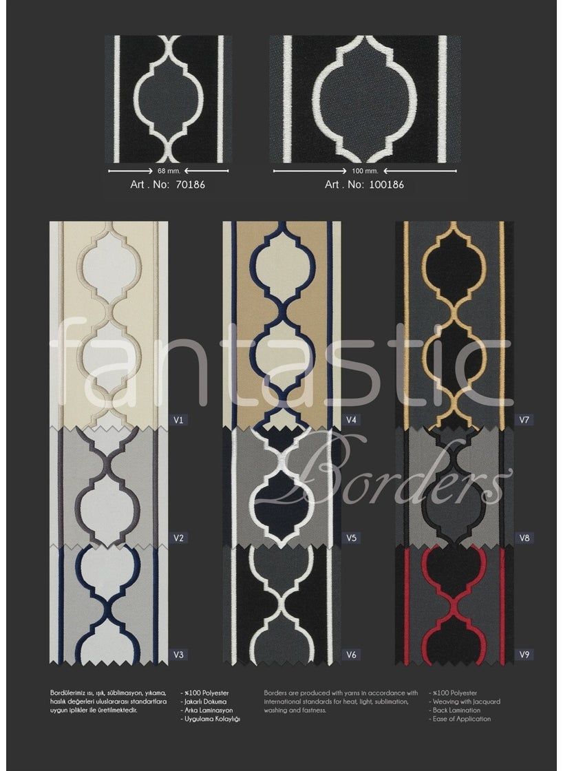 Fantastic - Jacquard Woven Wide Curtain Border / Accessory (7 Cm. Width - 3.5 Mt. Length) - Image 1