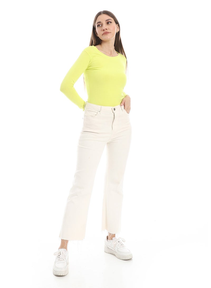 Andora Round Neck Slip On Lemon Yellow Basic Top_Yellow - Image 4