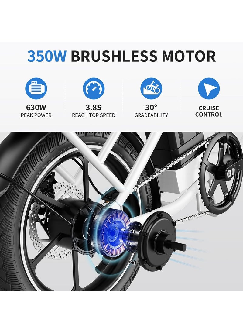 Wind Horse - Folding Electric Bike with 350W High Speed Motor, 36V 8AH Battery, 40 KM/H Speed, 35 KM Range, Dual Disk Brakes, Carbon Alloy Frame and 16 Inches Tires, Front Suspension Fort, Portable Electric Bike with Dual Seat - Image 1