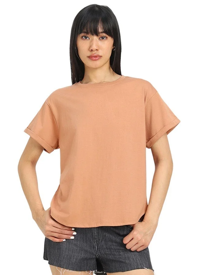 Juneberry Juneberry Pure Cotton BoyFriend Fit CORK  T-Shirt For Women