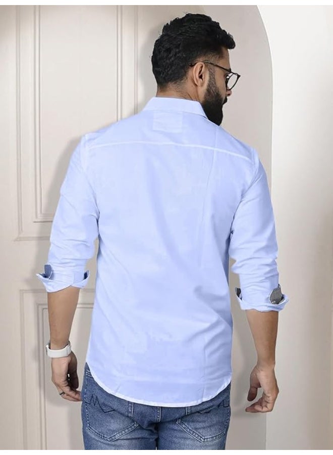 Pinkmint store Mens Long Sleeve Button Down Shirt for Men Collared Casual Formal Soild Shirt XL - Image 4