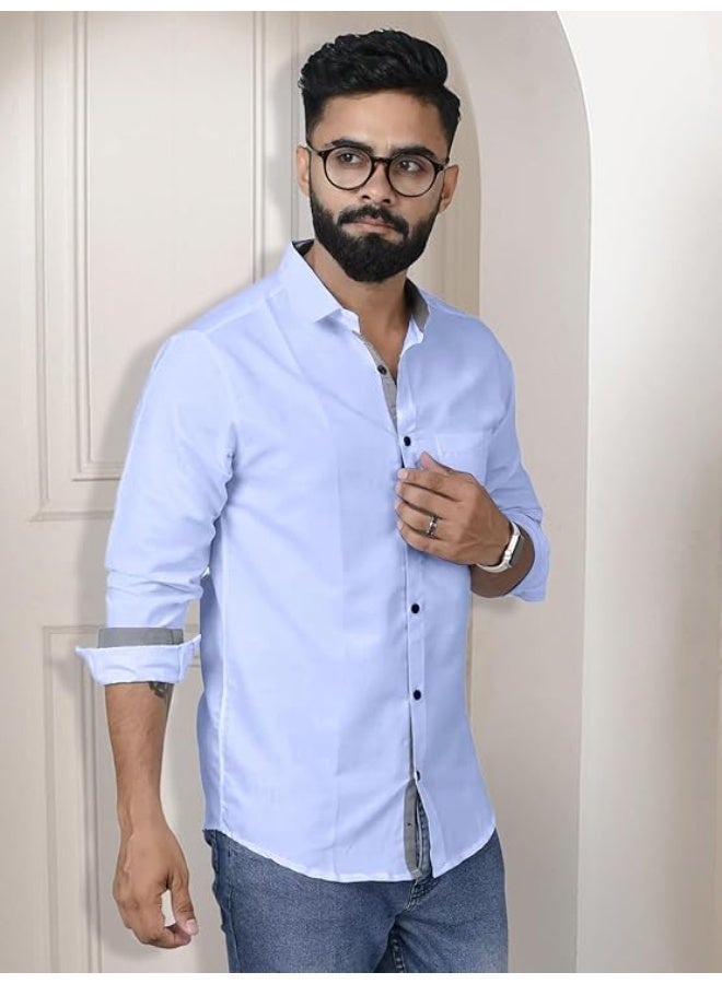 Pinkmint store Mens Long Sleeve Button Down Shirt for Men Collared Casual Formal Soild Shirt XL - Image 2