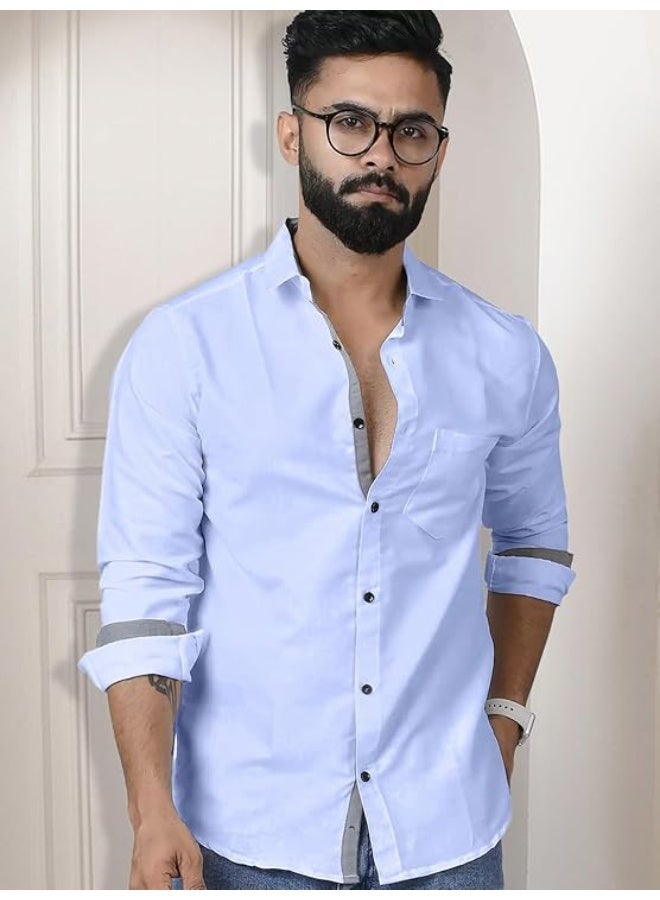 Pinkmint store Mens Long Sleeve Button Down Shirt for Men Collared Casual Formal Soild Shirt XL - Image 3