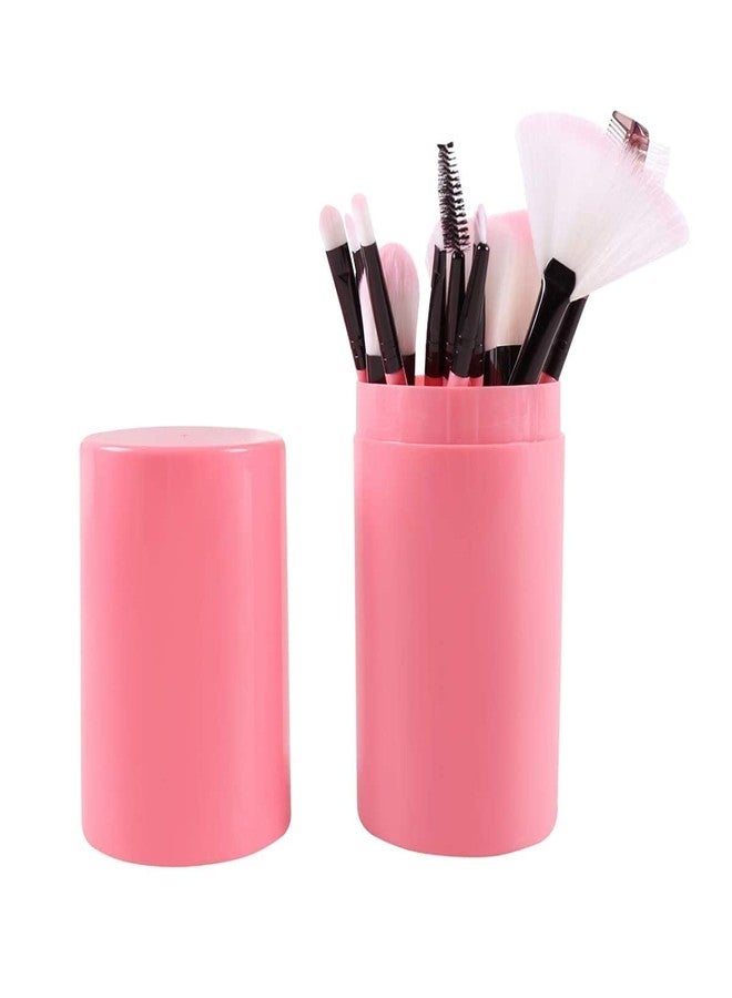 SUNISA Soft Synthetic Bristles Pink Makeup Brushes Set of 12 with Storage Case - (Pack of 13) - Image 3