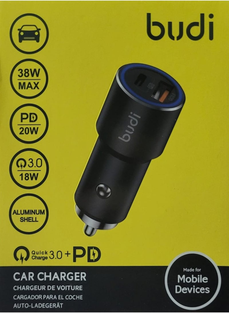 budi - Car Charger With PD 20W And USB 18W - Image 1