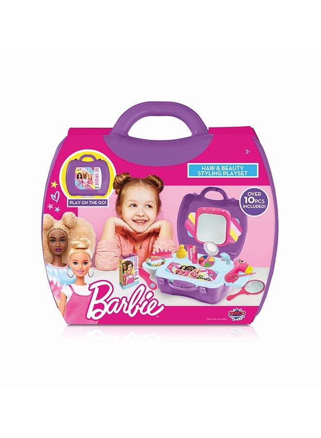 Barbie Hair & Beauty Station playset - 6-pack or 10-piece set with hair and beauty-related accessories - Image 1