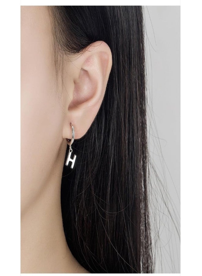 kelistom 925 Sterling Silver Plated Initial Hoop Earrings for Women | A-Z Letters Hanging Hoops Stud Earring Fashion Jewelry Gift - Image 2