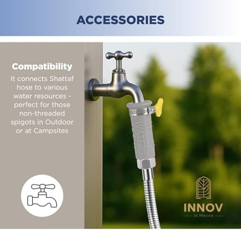 Travel Shattaf Set for bathroom use, rubber and stainless steel, black, 2.5M hose with high pressure sprayer and magnetic holder, includes watercarry bag and gift box - Image 5