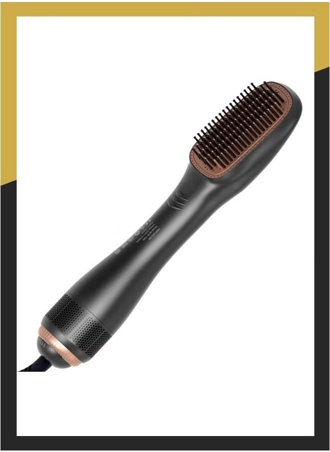 Professional Hot Air Comb – 2‑in‑1 Blow Dryer & Styling Brush with Ionic Technology, Ceramic Coating & Multiple Heat Settings | Fast Dry, Smooth Straighten, Volumize & Reduce Frizz | Black - Image 1