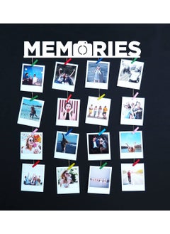 Khush Enterprise Khush Its Amazing Home Decor Wood White Memories Hanging Photo Display DIY Picture Photo Frame Collage Set Includes Multi colour Clips  - Image 1