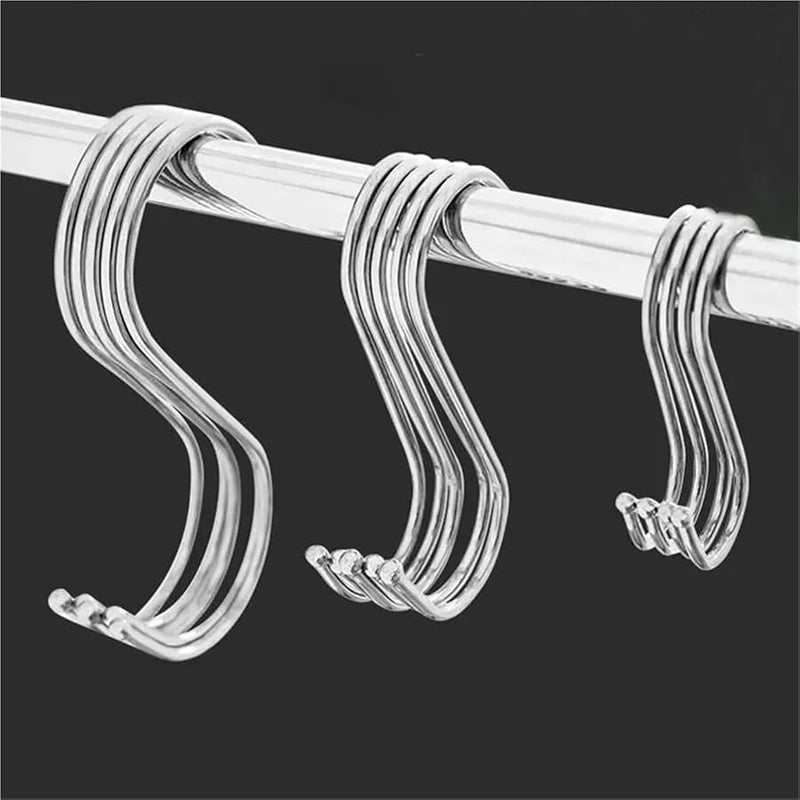 Stainless Steel S Hooks Sharp Tip 20pcs Kitchen Butcher Shop Hanging Utensil - Image 5