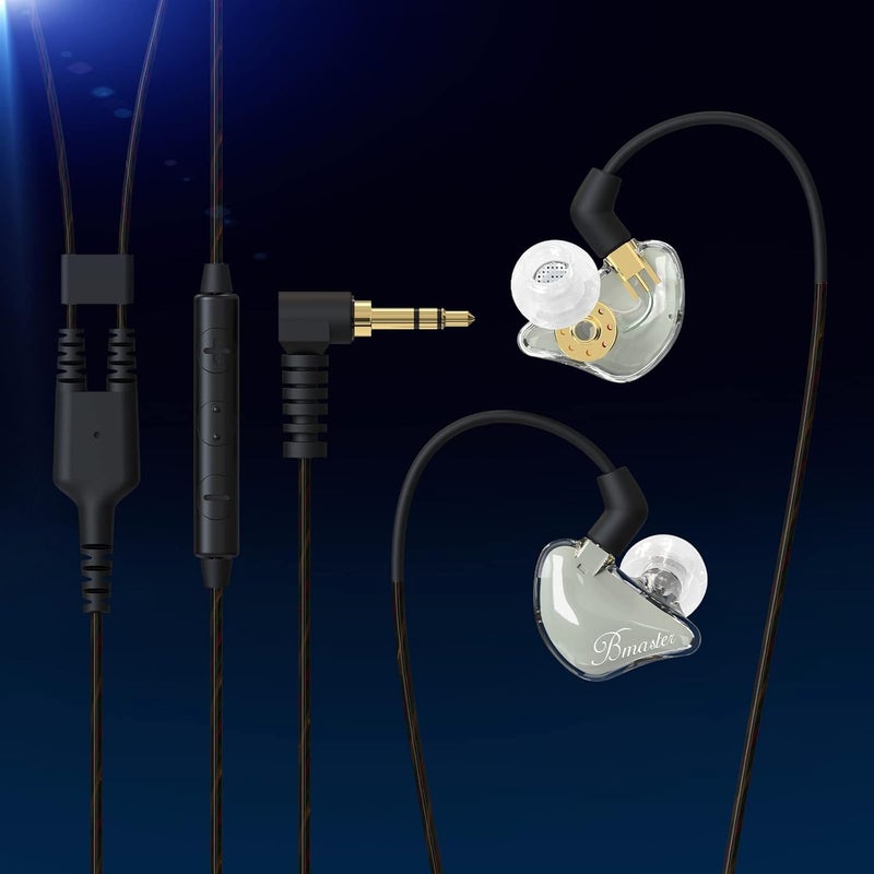 BASN Bmaster Triple Drivers in Ear Monitor Headphone with Two Detachable Cables Fit in Ear Suitable for Audio Engineer, Musician (Grey) - Image 5