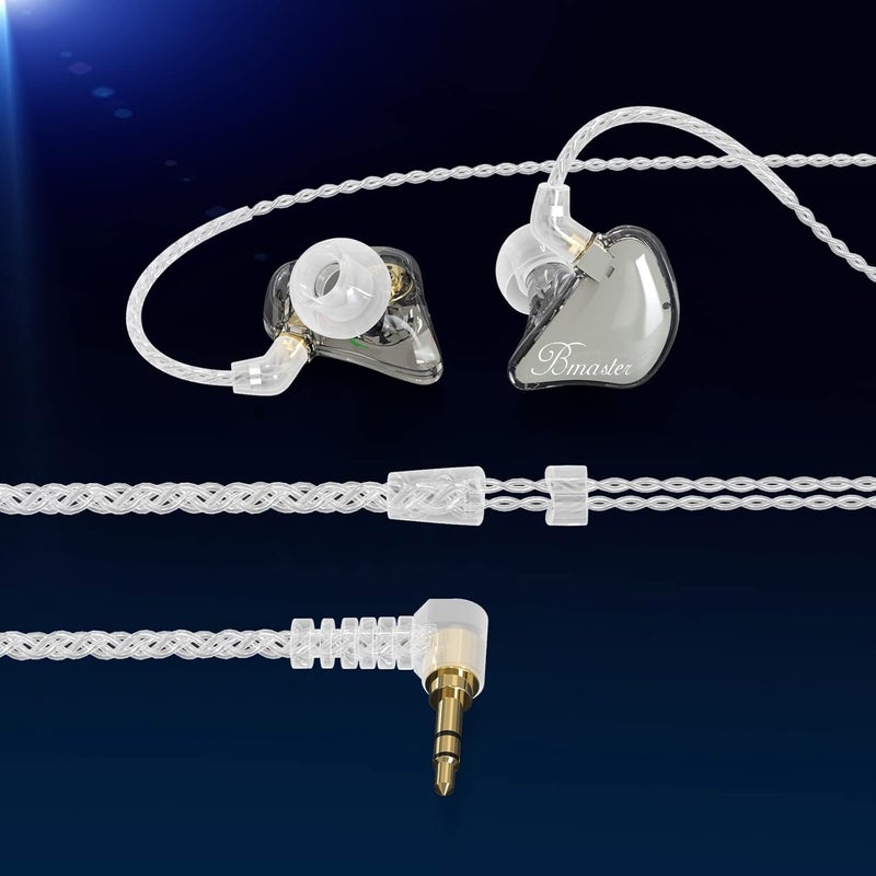BASN Bmaster Triple Drivers in Ear Monitor Headphone with Two Detachable Cables Fit in Ear Suitable for Audio Engineer, Musician (Grey) - Image 4