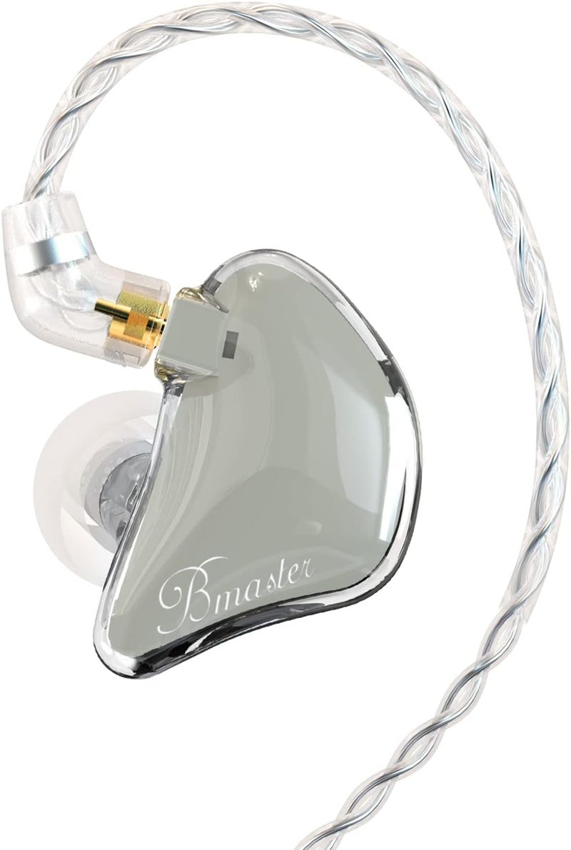 BASN Bmaster Triple Drivers in Ear Monitor Headphone with Two Detachable Cables Fit in Ear Suitable for Audio Engineer, Musician (Grey) - Image 1