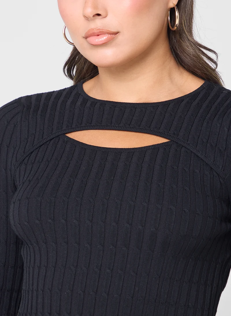 ONLY Knitted Crop Round Neck Sweater