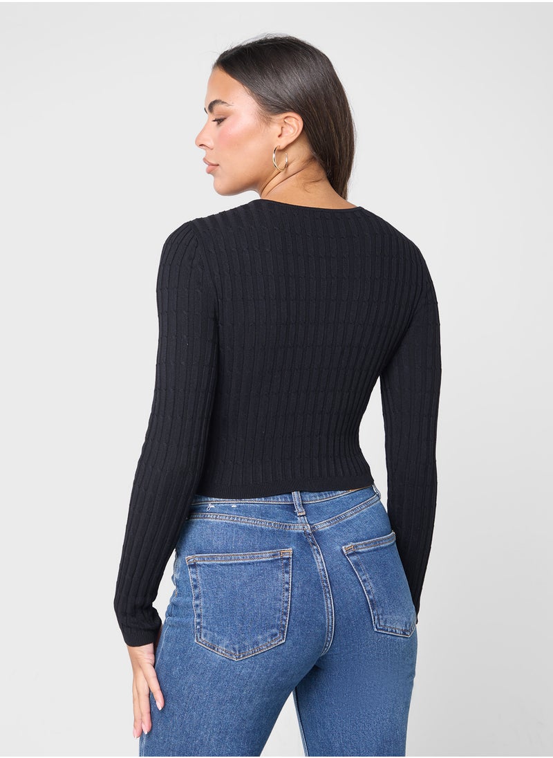 ONLY Knitted Crop Round Neck Sweater  - Image 2