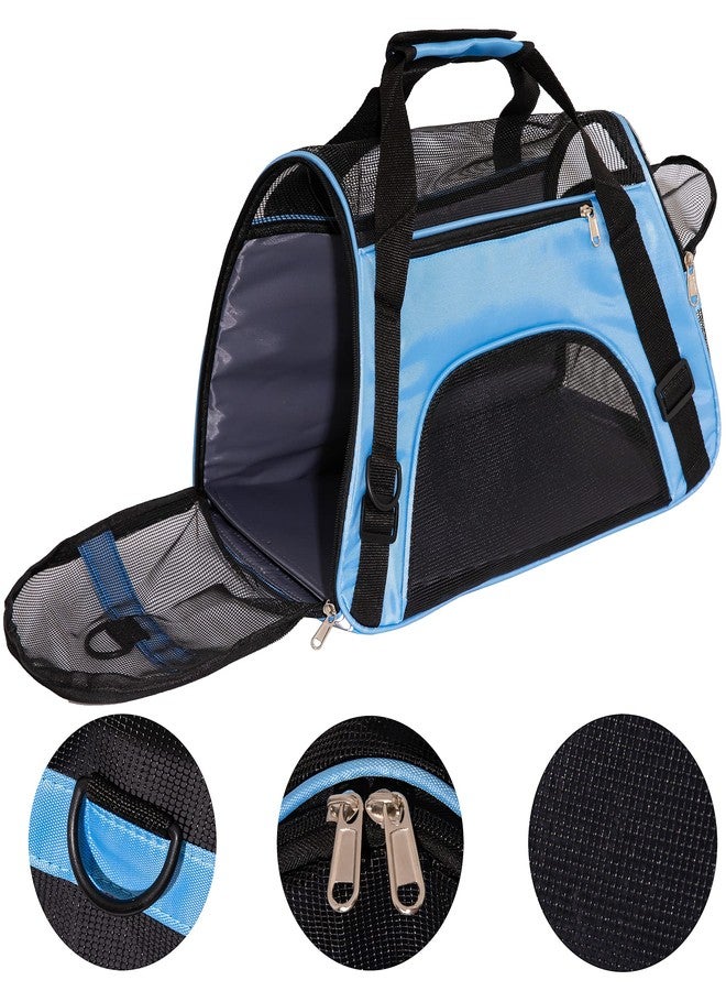 MuchL Pet Carrier Cat Cattier Soft-Sided Carriers for Small Medium Cats Dogs Puppies Pet Carrier Airline Approved Cat Dog Pet Travel Carrier (Medium, Blue) - Image 5