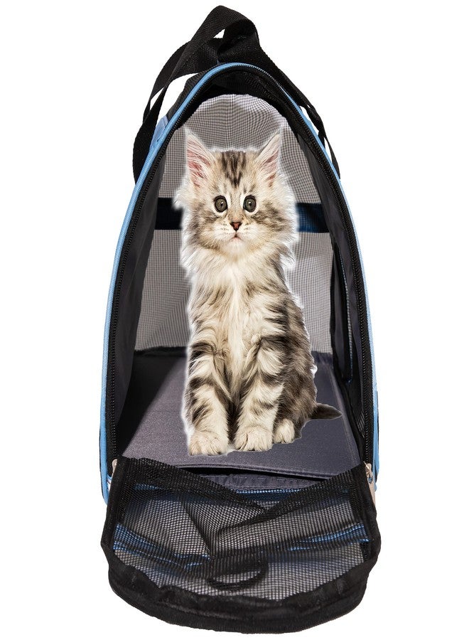 MuchL Pet Carrier Cat Cattier Soft-Sided Carriers for Small Medium Cats Dogs Puppies Pet Carrier Airline Approved Cat Dog Pet Travel Carrier (Medium, Blue) - Image 2