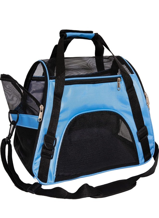 MuchL Pet Carrier Cat Cattier Soft-Sided Carriers for Small Medium Cats Dogs Puppies Pet Carrier Airline Approved Cat Dog Pet Travel Carrier (Medium, Blue) - Image 3