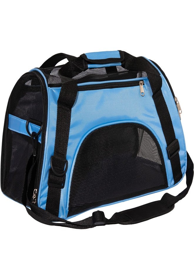 MuchL Pet Carrier Cat Cattier Soft-Sided Carriers for Small Medium Cats Dogs Puppies Pet Carrier Airline Approved Cat Dog Pet Travel Carrier (Medium, Blue) - Image 1
