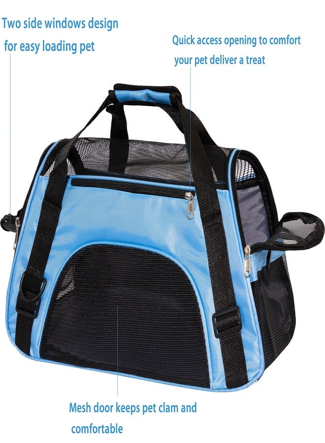 MuchL Pet Carrier Cat Cattier Soft-Sided Carriers for Small Medium Cats Dogs Puppies Pet Carrier Airline Approved Cat Dog Pet Travel Carrier (Medium, Blue) - Image 4