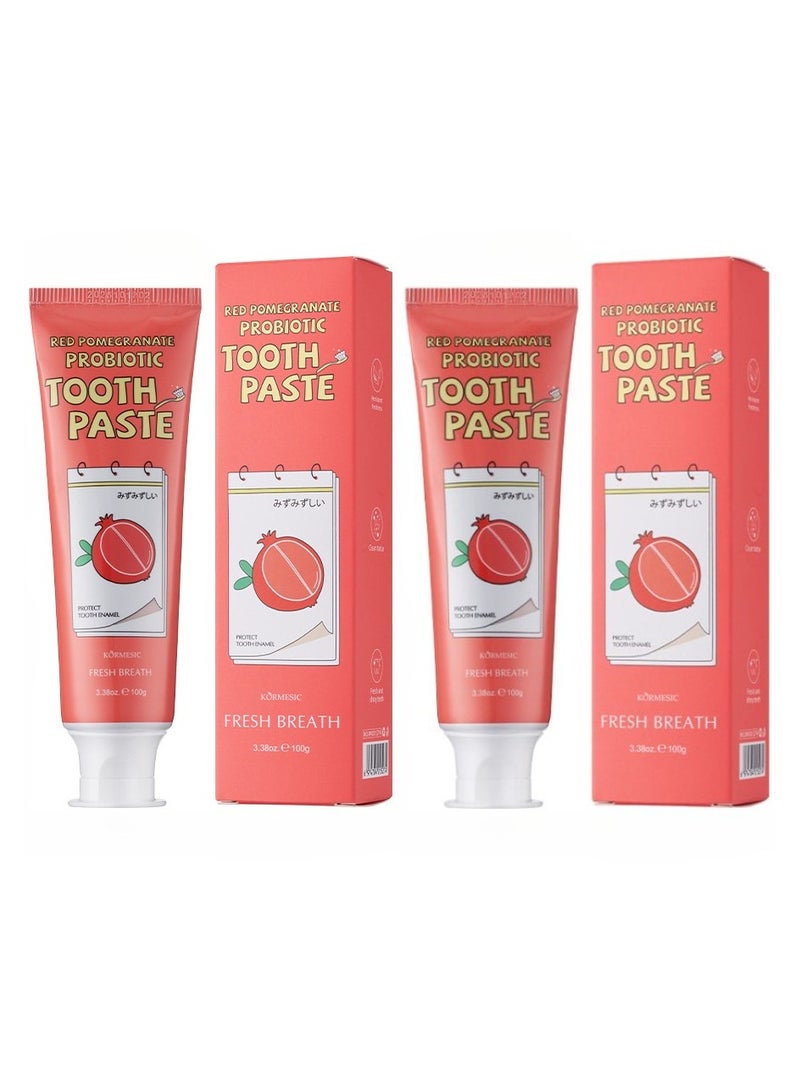 Kormesic عبوة من معجون أسنان بروبيوتيك بنكهة الرمان، 100 غرام - Image 1