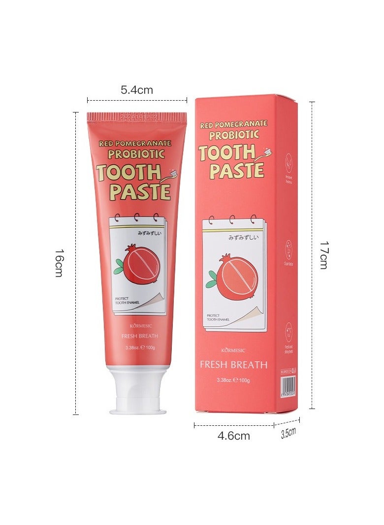 Kormesic عبوة من معجون أسنان بروبيوتيك بنكهة الرمان، 100 غرام - Image 2