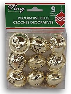 Christmas House Christmas House Decorative Miniature Gold Jingle Bells - 9 Count  - Image 1