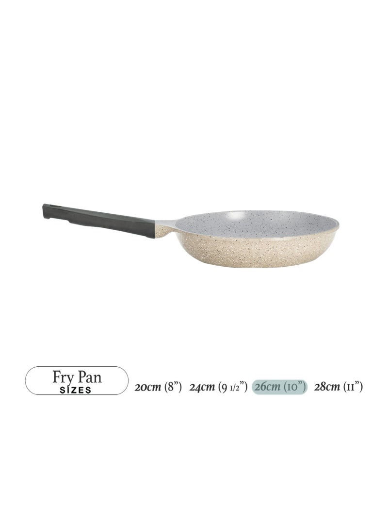 Lahoya Beige Marble 26cm Fry Pan Premium Nonstick Granite Coating