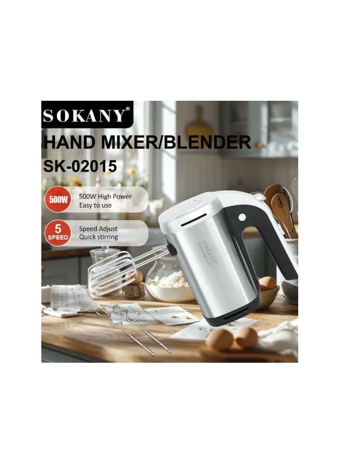 sokany SK-02015 Stainless Steel 500W 3-in-1 Egg Beater - Image 2