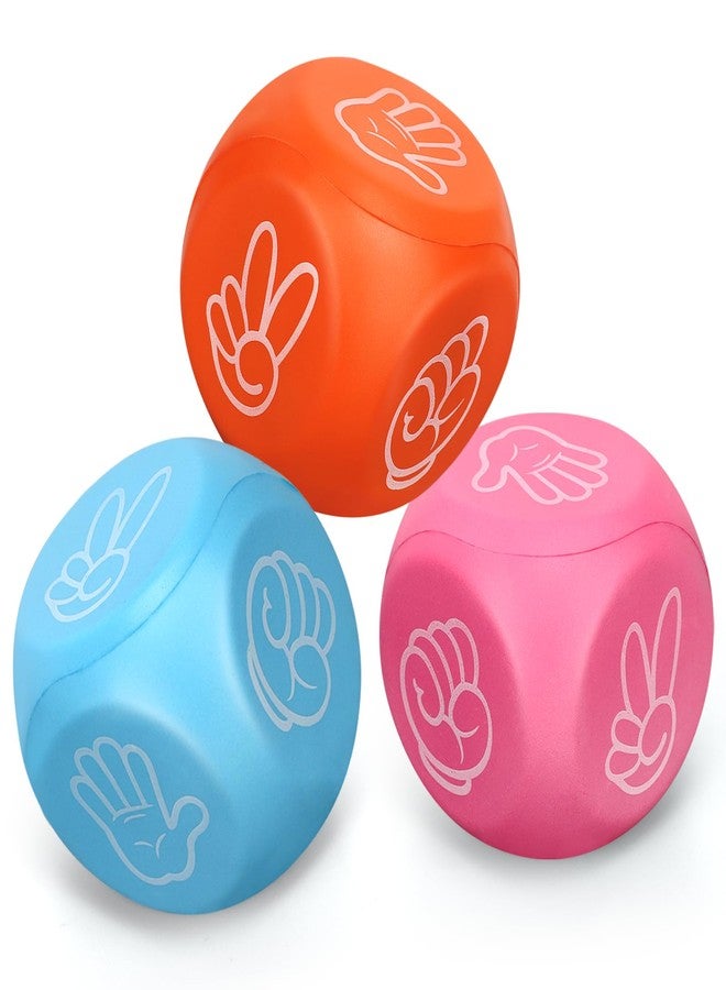 Amarlozn Foam Dice Squeeze Toy, Fidget Toy Sensory Ball for Finger Guessing Game, 2.7inch 6 Sided Rock Paper Scissors Game Dice for Adults Kids Stress Relief, Goodie Bag Filler Classroom Prize Learning 3PCS - Image 1
