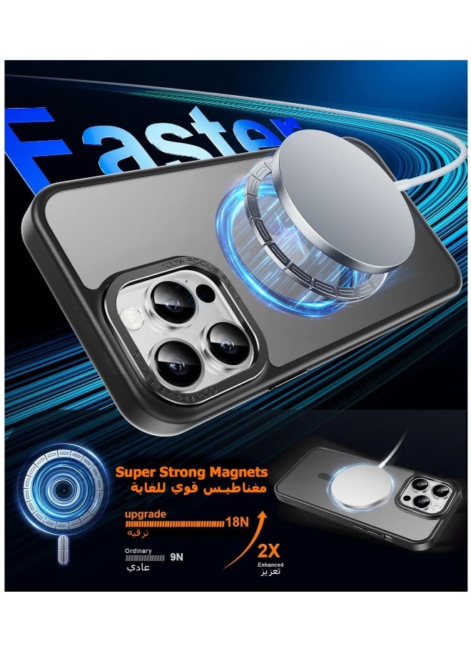 Generic iPhone 13 Pro Max Magnetic MagSafe Case,【Full Shockproof Protection】Translucent Matte Back, Slim Phone Cover with Strong Magnet for Apple 13 Pro Max (2021)(Black)  - Image 2