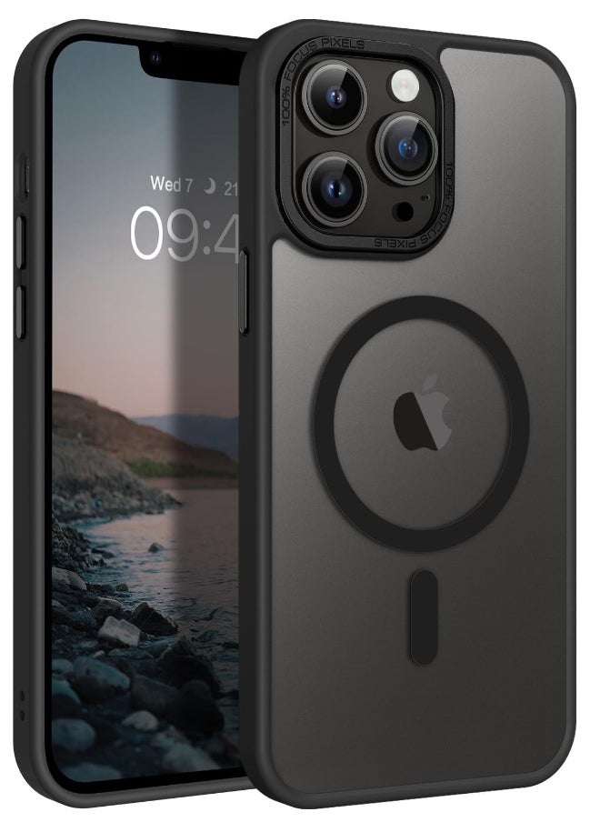 Generic iPhone 13 Pro Max Magnetic MagSafe Case,【Full Shockproof Protection】Translucent Matte Back, Slim Phone Cover with Strong Magnet for Apple 13 Pro Max (2021)(Black)  - Image 1