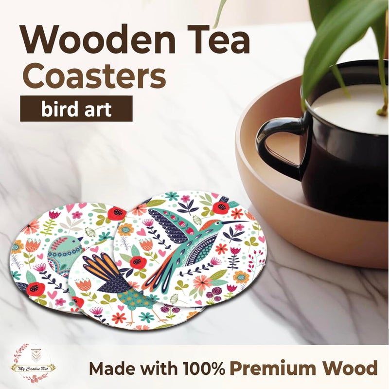 My Creative Hut Tea Coasters Set of 6, Beautiful Design with Stand for Tea Cups, Coffee Mugs, and Glasses, Ideal for Festive Gifting (Safari) - Image 3