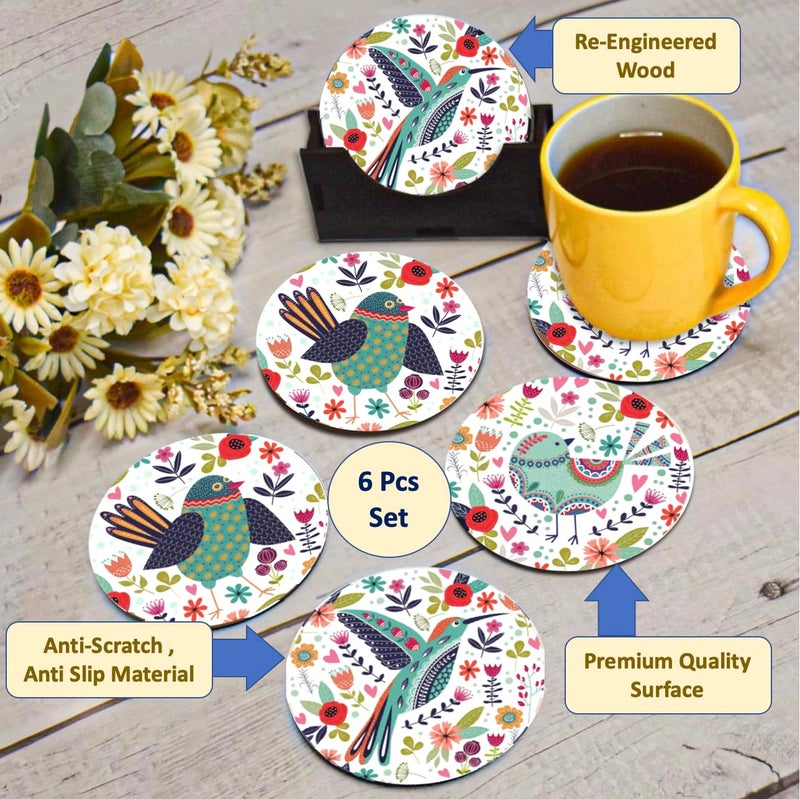 My Creative Hut Tea Coasters Set of 6, Beautiful Design with Stand for Tea Cups, Coffee Mugs, and Glasses, Ideal for Festive Gifting (Safari) - Image 5