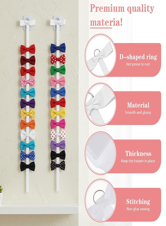 Heclia Hecila 6PCS Bow Holder Long Hair Bow Organizer Hair Accessories Organizer Hairs Clips Storage Wall Hanging Home Decor Headband Bows Storage Wall Hanging Display for Nursery Home Decors - Image 4